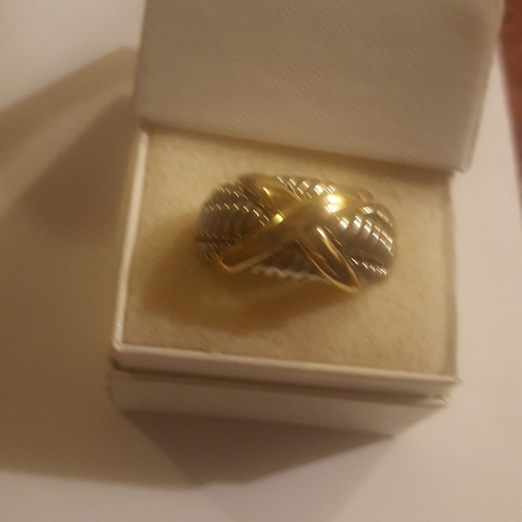 Braided X  Crossover Tapered Band Ring NEW DESIGNER 🧑‍🎨 INSPIRED 🧑‍🎨 crisscross - Picture 8 of 16